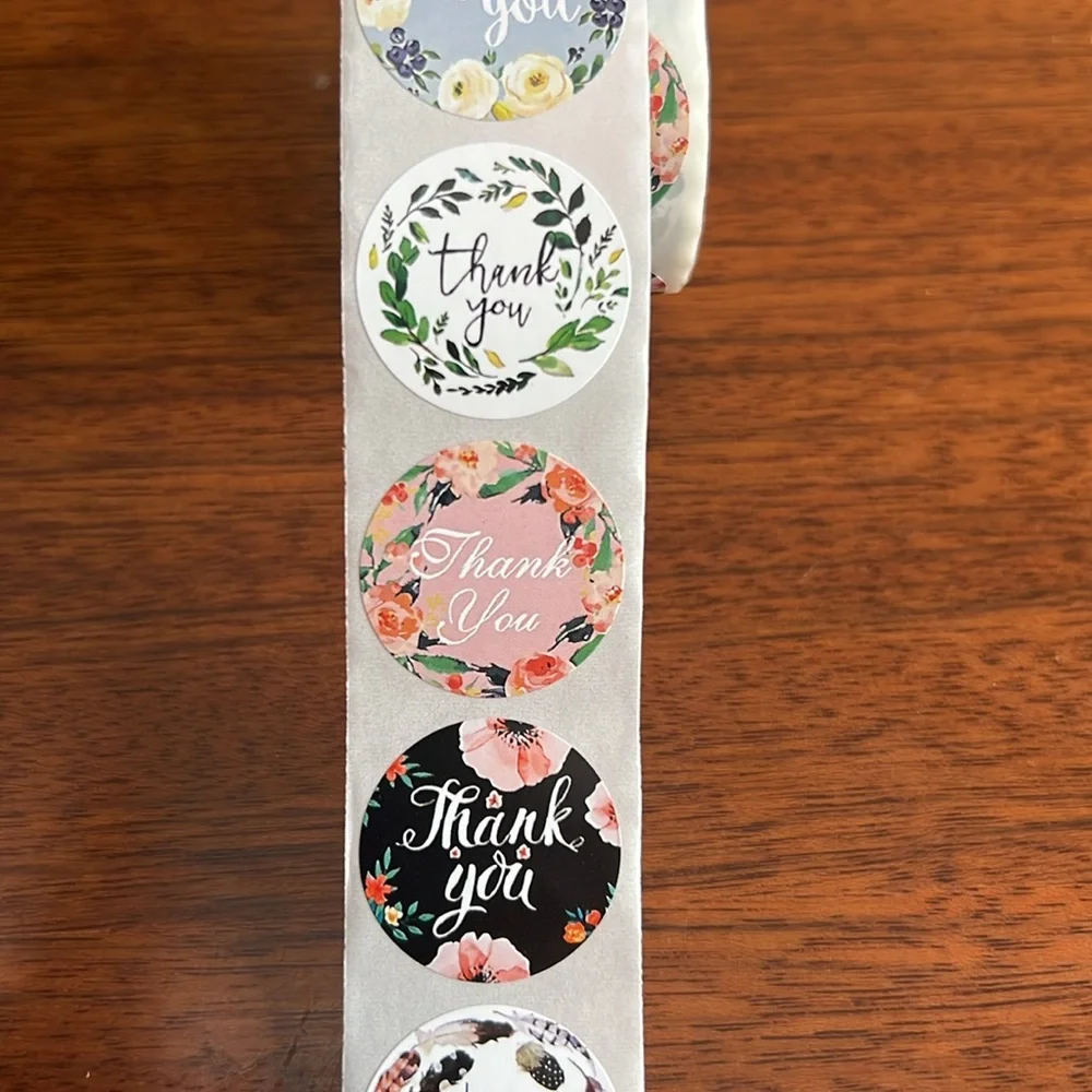 Roll of 500 Thank You Stickers For Packages